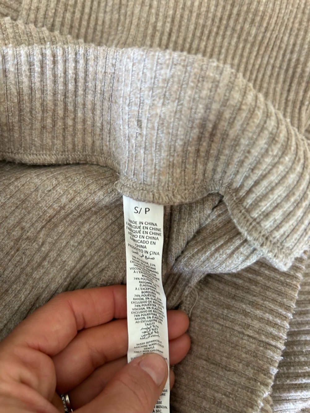 ALO Yoga Ribbed Hoodie & Jogger Set in Neutral Beige - Picture 4 of 5